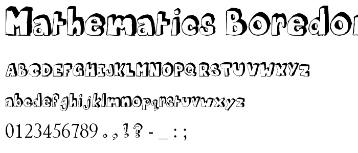 Mathematics Boredom font